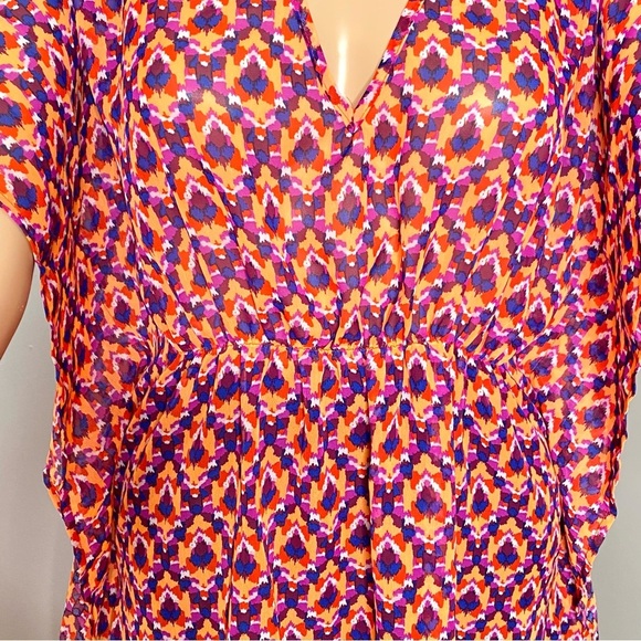 Old Navy Geometric Print V-Neck Sheer Swimwear Cover-Up fits M/L - Picture 6 of 11